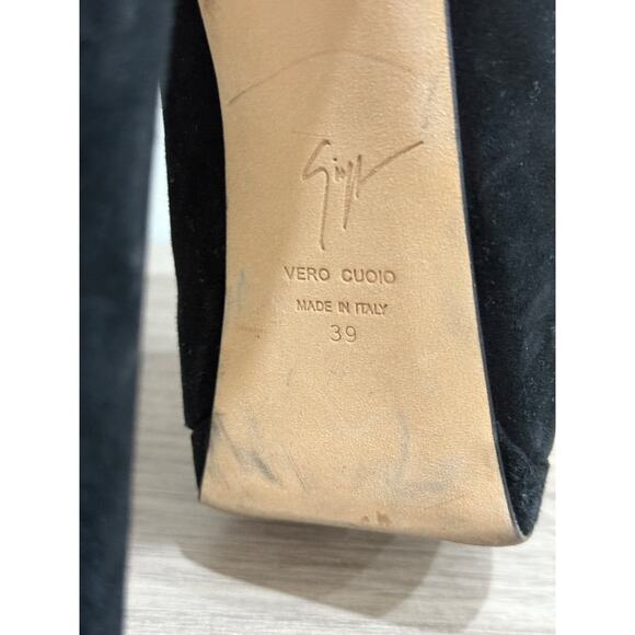 Giuseppe Zanotti Eva 105 Suede Ankle Platform Booties Black Women's Size EU 39 - Picture 6 of 7